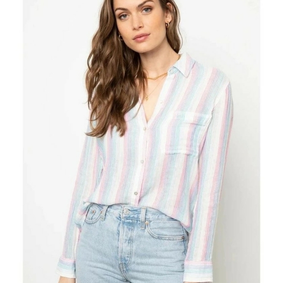 Nwt Rails Ellis Iris Stripe Button Down 